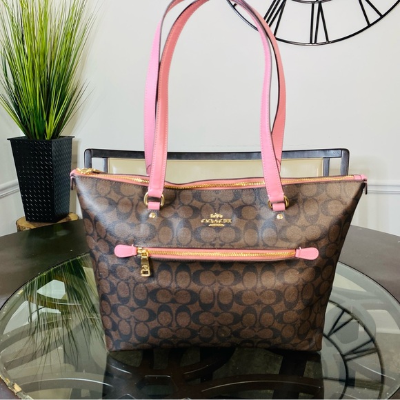 Coach Handbags - Coach Gallery Tote in Signature Canvas Large Size Brown Bag Women 79609